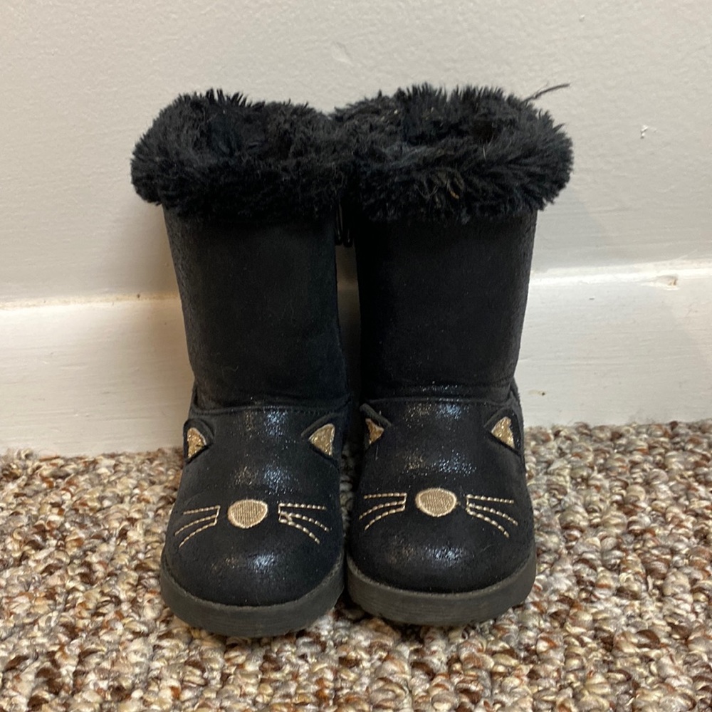 Toddler girls fuzzy cat boots